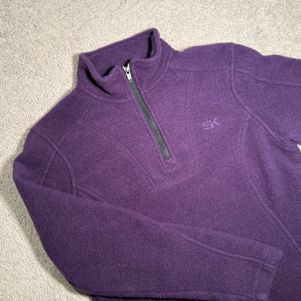 Stormy Kromer Women’s‎ Woolover Quarter Zip Size Small Purple Made USA